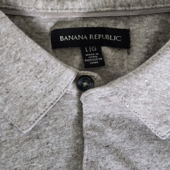 Banana Republic Men's Beige Large Short Sleeve Button Up Shirt - Picture 11 of 13